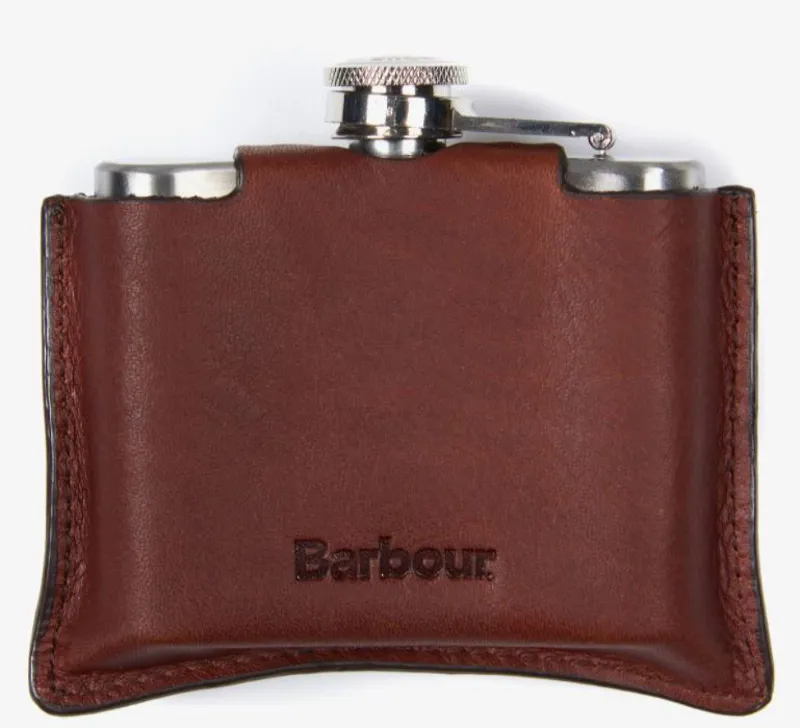 Barbour 4oz Hipflask in Brown